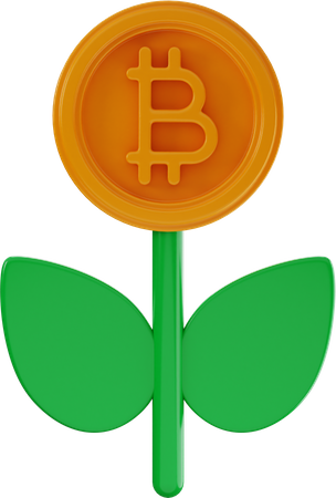 Bitcoin Plant 3D Illustration