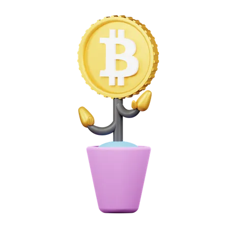 Bitcoin Plant  3D Icon