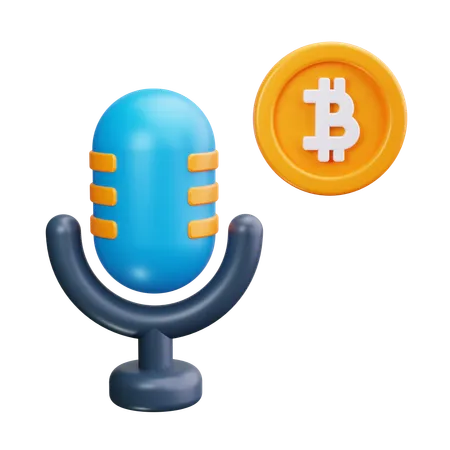 Podcast Bitcoin  3D Icon
