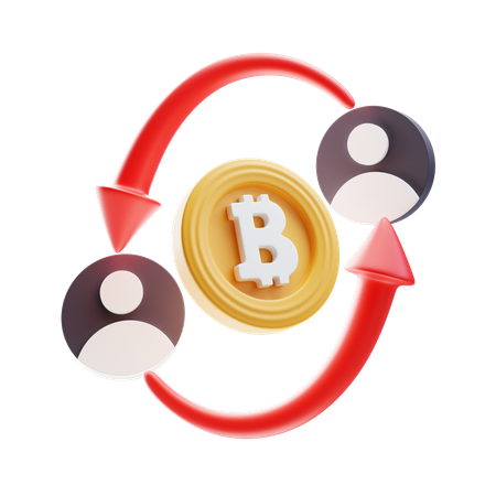 Bitcoin ponto a ponto  3D Icon