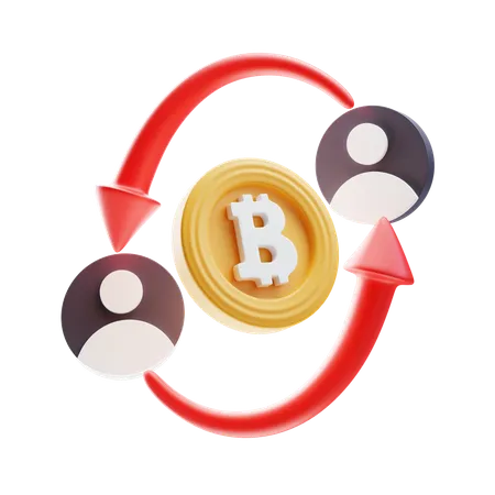 Bitcoin ponto a ponto  3D Icon