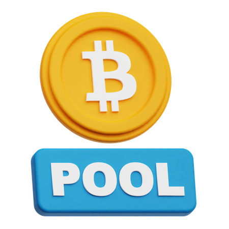 비트코인 풀  3D Icon