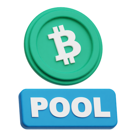 비트코인 풀  3D Icon