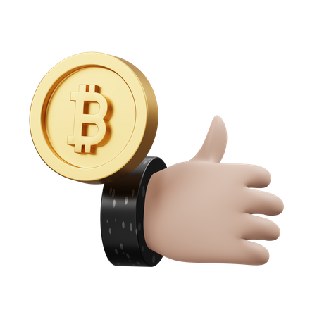 Bitcoin positif  3D Icon
