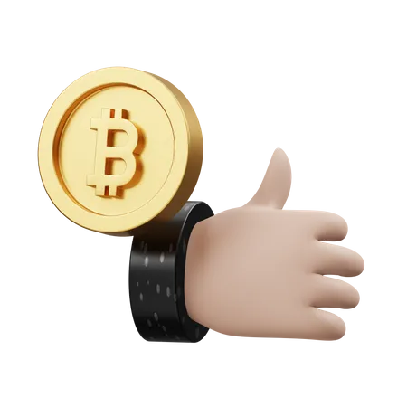 Bitcoin positif  3D Illustration