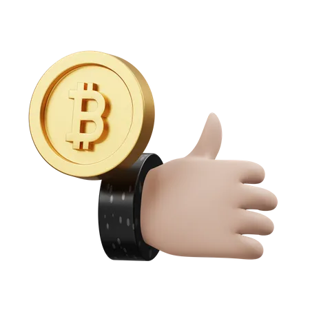 Bitcoin Positive  3D Illustration