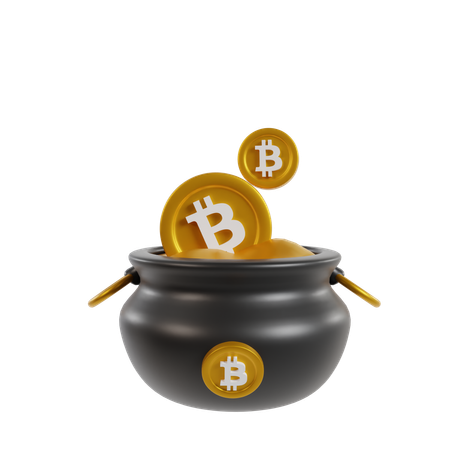 Bitcoin Pot  3D Icon