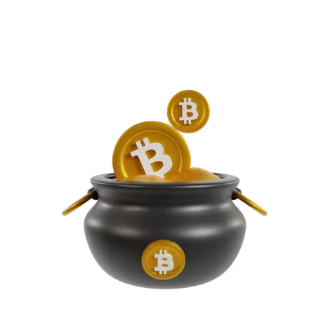 Bitcoin Pot  3D Icon