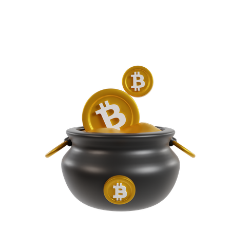 Bitcoin Pot  3D Icon