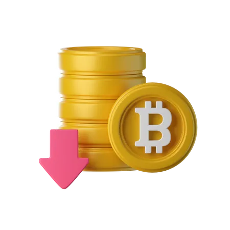 Bitcoin-Preis fällt  3D Icon