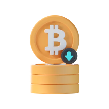 Bitcoin-Preis fällt  3D Icon