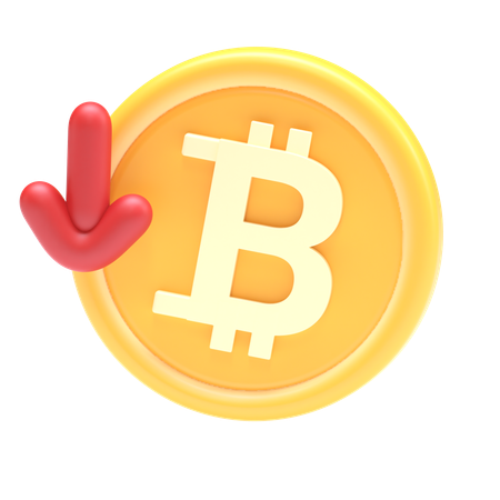 Bitcoin-Preisrückgang  3D Icon