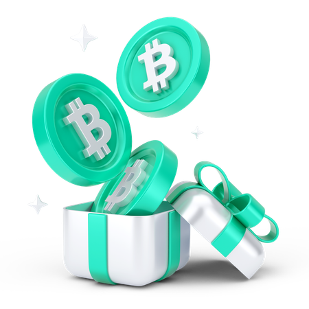 Presente bitcoin  3D Icon