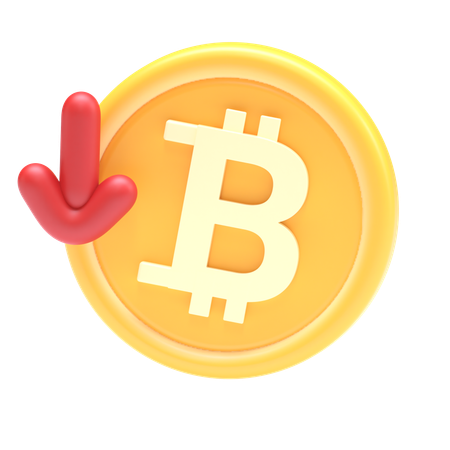 Bitcoin Price Decrease  3D Icon