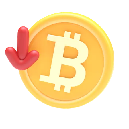 Bitcoin Price Decrease  3D Icon