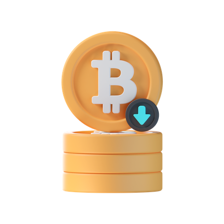 Bitcoin Price Down 3D Icon