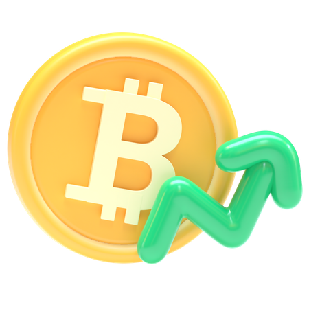 Bitcoin Price Increase  3D Icon