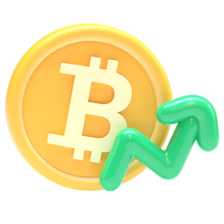 Bitcoin Price Increase  3D Icon