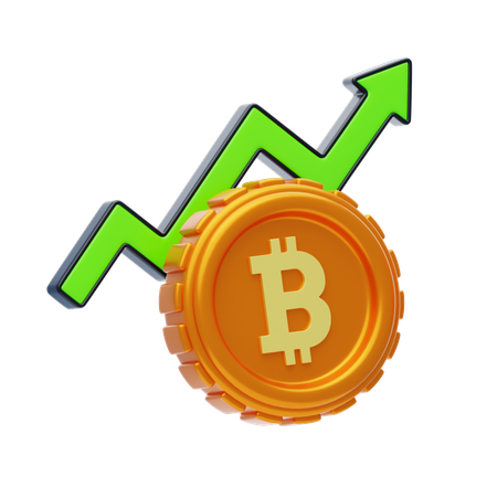 Bitcoin Price Rally  3D Icon
