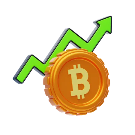 Bitcoin Price Rally  3D Icon