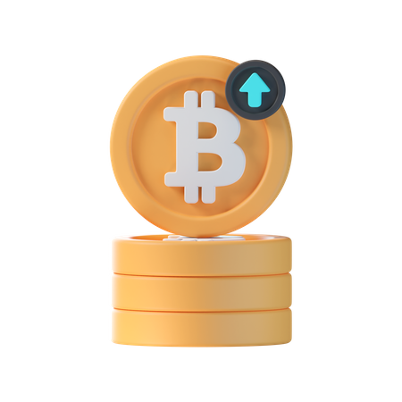 Bitcoin Price Up  3D Icon