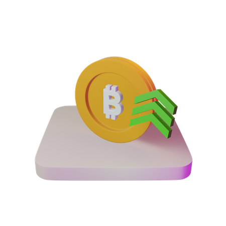 Bitcoin price up 3D Illustration