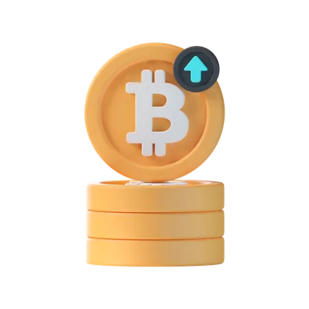 Bitcoin Price Up  3D Icon