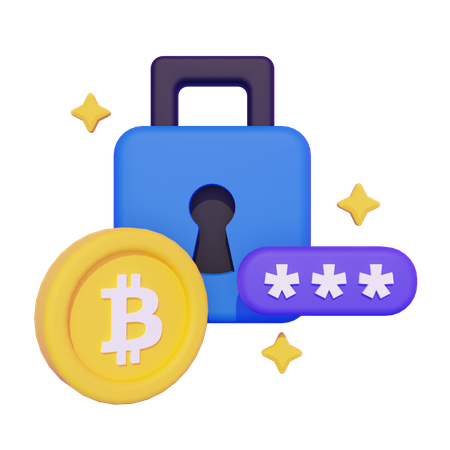 Bitcoin Private Key  3D Icon
