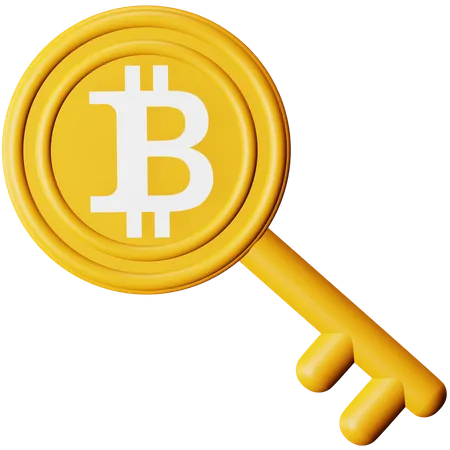 Bitcoin Private Key  3D Icon