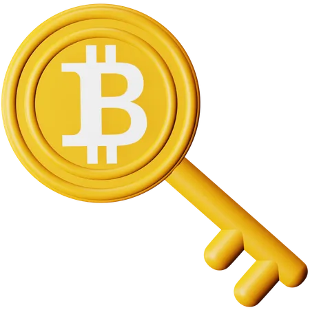 Privater Bitcoin-Schlüssel  3D Icon