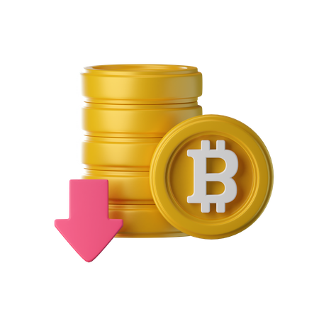 Prix du bitcoin en baisse  3D Icon