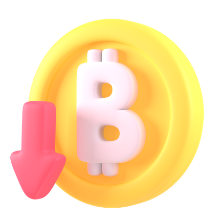 Prix du bitcoin en baisse  3D Icon