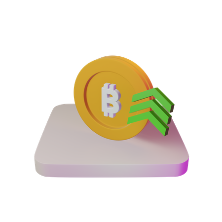 Le prix du Bitcoin en hausse  3D Illustration