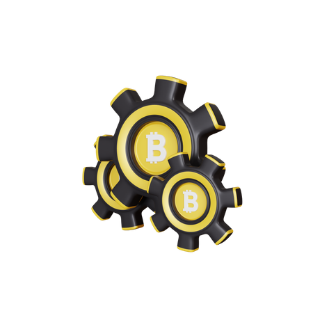 Bitcoin Process  3D Icon