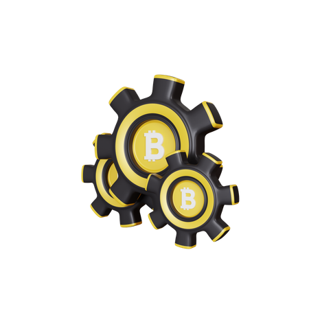 Bitcoin Process 3D Illustration