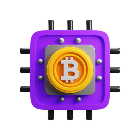 Bitcoin Processor  3D Icon