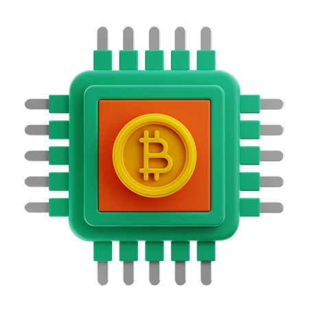 Bitcoin Processor  3D Icon