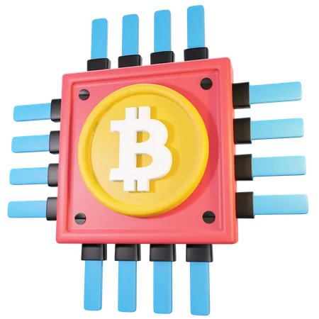 Bitcoin Processor  3D Illustration