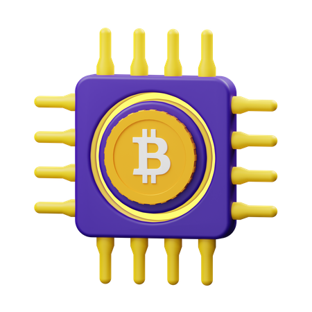 Bitcoin Processor  3D Illustration