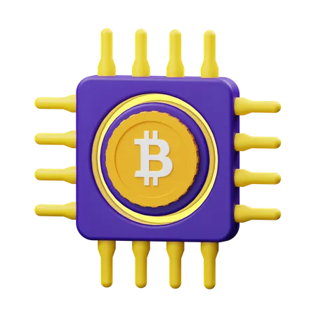 Bitcoin Processor  3D Illustration