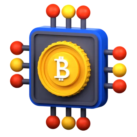 Bitcoin Processor 3 D Illustration 3D Icon