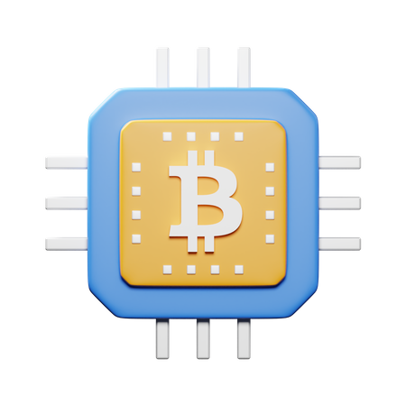 Bitcoin Processor Chip  3D Icon