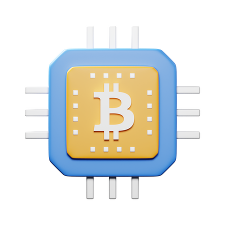 Bitcoin Processor Chip  3D Icon