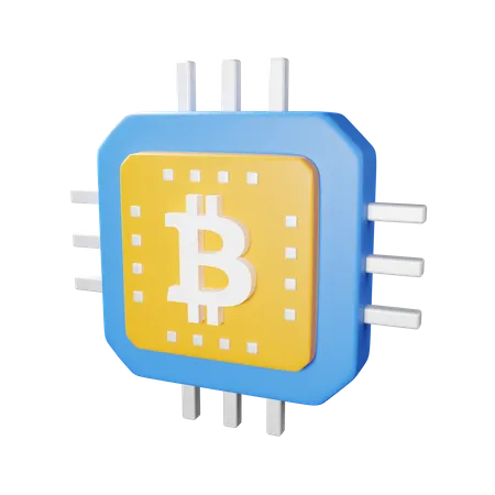 Bitcoin Processor Chip 3D Icon