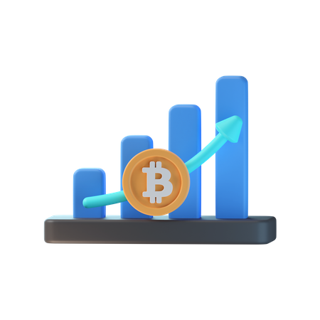 Bitcoin-Gewinndiagramm  3D Icon