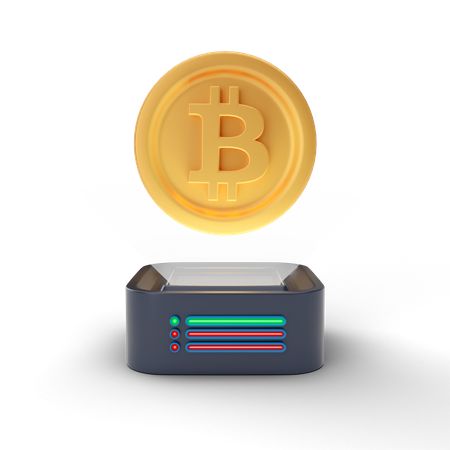 Bitcoin Projection  3D Illustration