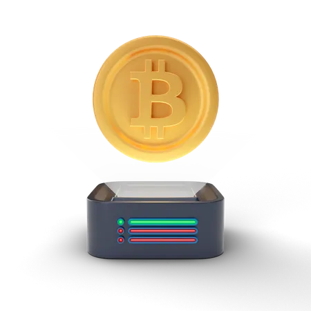 Bitcoin Projection  3D Illustration