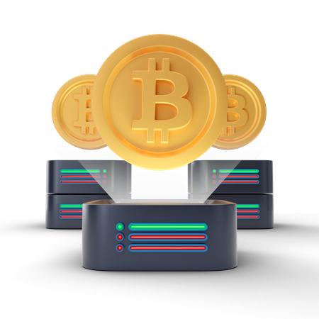 Bitcoin Projection  3D Illustration