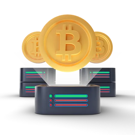 Bitcoin Projection  3D Illustration