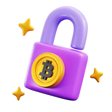 Bitcoin protection  3D Icon